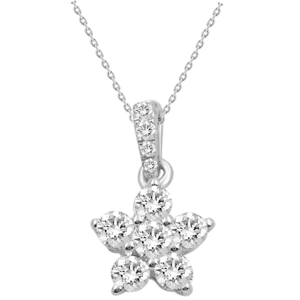 14K WHITE GOLD 1/3CT ROUND/PINK SAPPHIRE DIAMOND L...