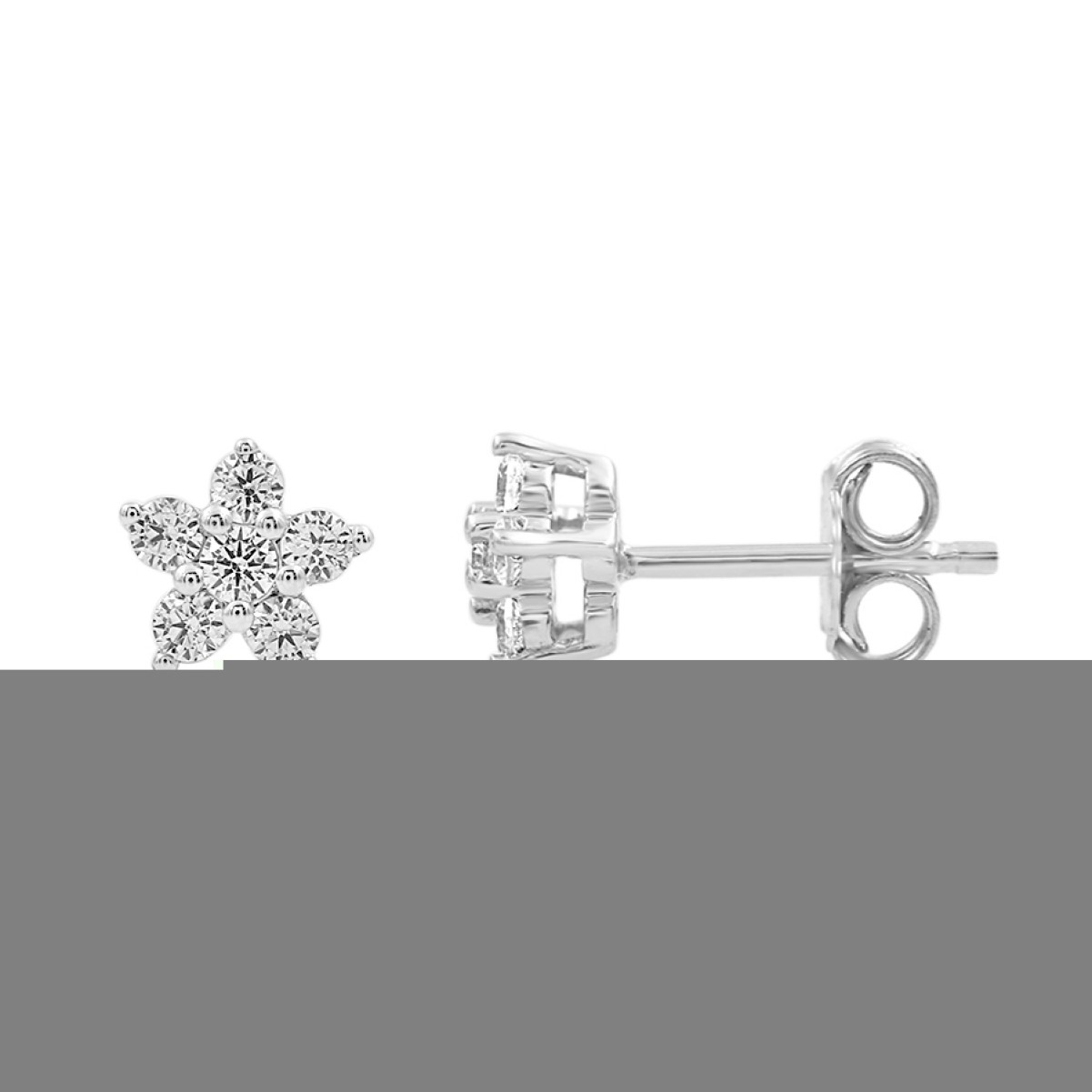 18K WHITE GOLD 1/3CT ROUND DIAMOND LADIES EARRINGS 