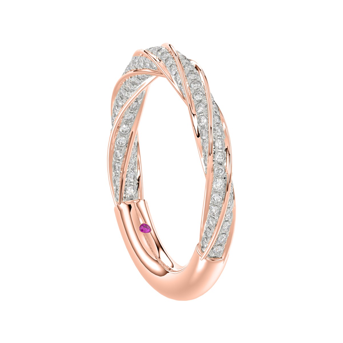18K ROSE GOLD 7/8CT ROUND DIAMOND LADIES BAND 