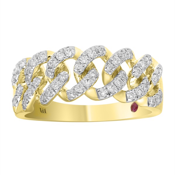 18K YELLOW GOLD 1/2CT ROUND DIAMOND LADIES FASHION...