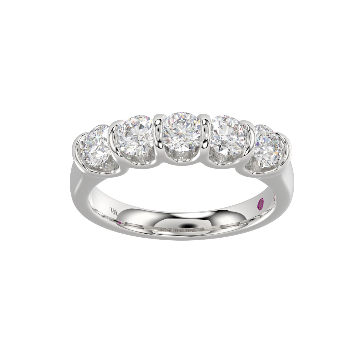 18K WHITE GOLD 1CT ROUND DIAMOND LADIES BAND 