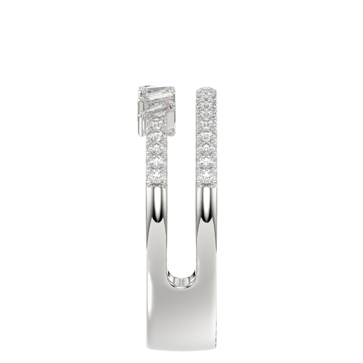 18K WHITE GOLD 1/3CT ROUND/BAGUETTE DIAMOND LADIES FASHION BAND