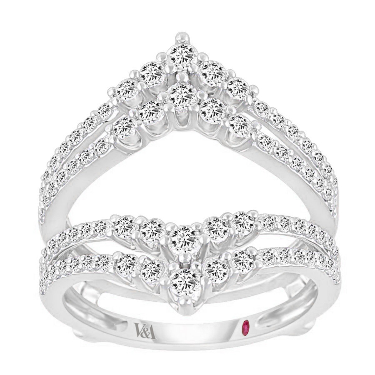 14K WHITE GOLD 1CT ROUND DIAMOND LADIES WRAP RING 