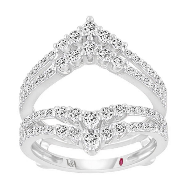 14K WHITE GOLD 1CT ROUND DIAMOND LADIES WRAP RING ...