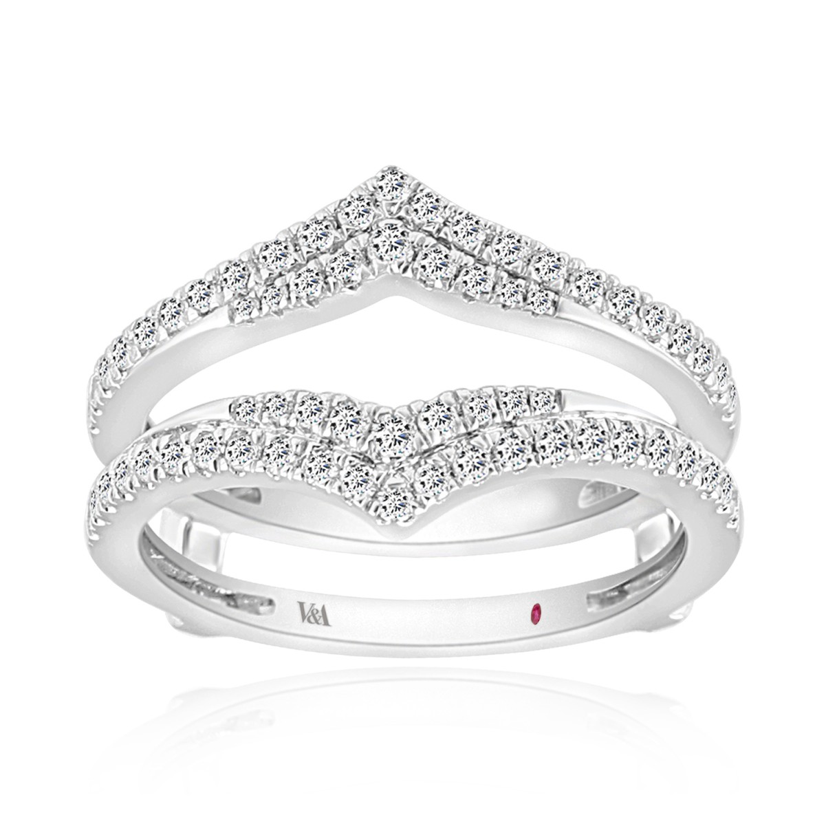 14K WHITE GOLD 1/2CT ROUND DIAMOND LADIES WRAP RING 
