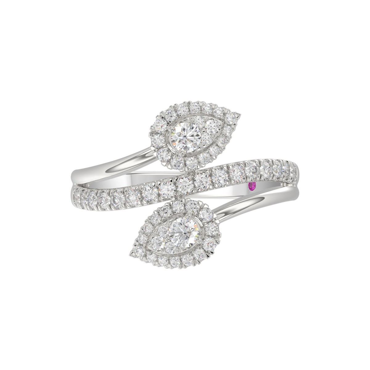 18K WHITE GOLD 5/8CT ROUND DIAMOND LADIES FASHION RING