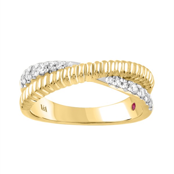 14K YELLOW GOLD 1/4CT ROUND DIAMOND LADIES RING ...