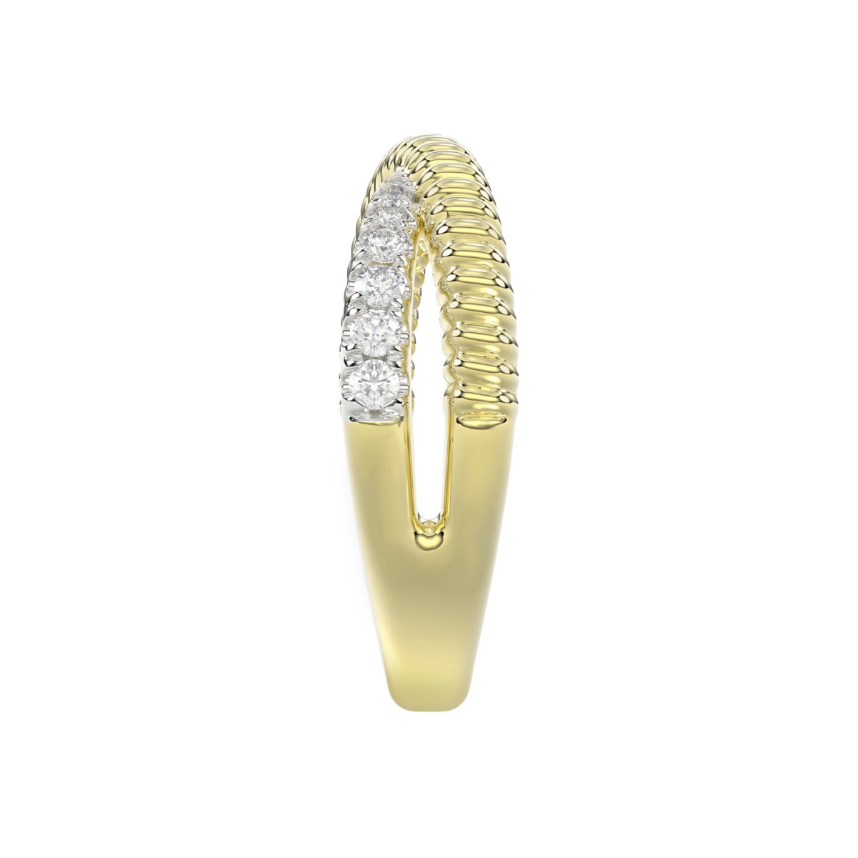 18K YELLOW GOLD 1/4CT ROUND DIAMOND LADIES RING