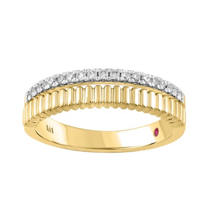 14K YELLOW GOLD 1/5CT ROUND DIAMOND LADIES RING 