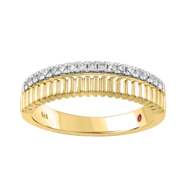 14K YELLOW GOLD 1/5CT ROUND DIAMOND LADIES RING ...