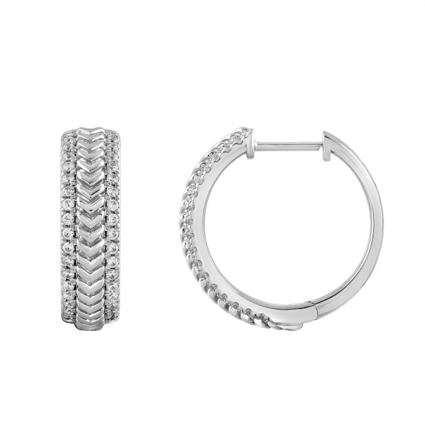 14K WHITE GOLD 1/2CT ROUND DIAMOND LADIES EARRINGS...