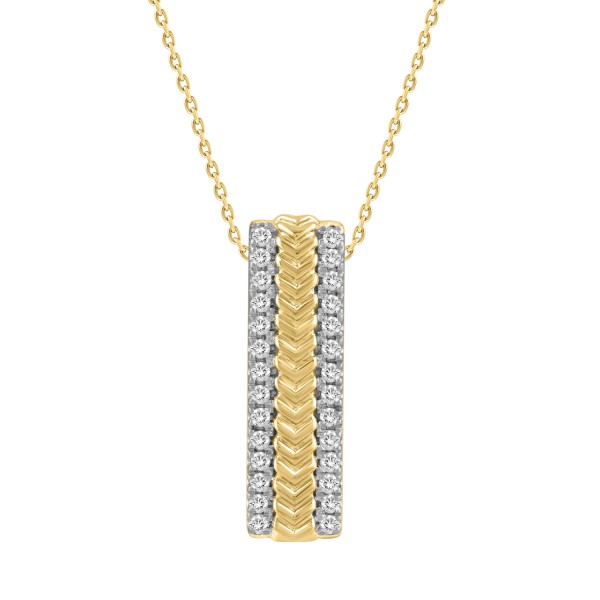 10K YELLOW GOLD 1/6CT ROUND DIAMOND LADIES PENDANT...