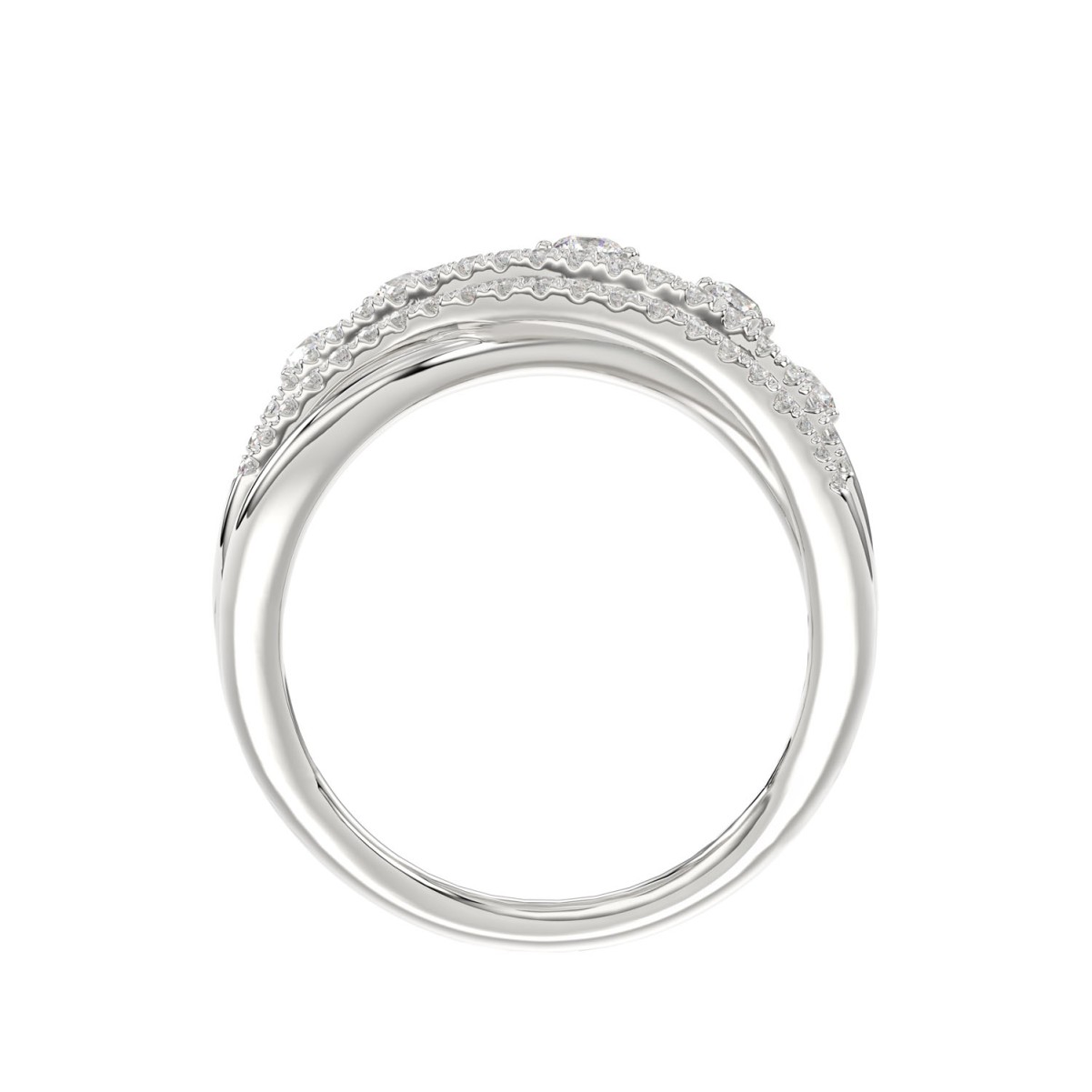 18K WHITE  GOLD 1/2CT ROUND DIAMOND LADIES FASHION RING