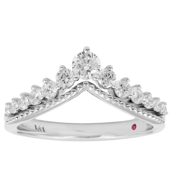 14K WHITE GOLD 1/2CT ROUND DIAMOND LADIES RING ...