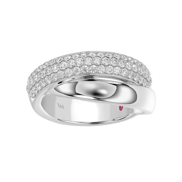 18K WHITE  GOLD 1/2CT ROUND DIAMOND LADIES FASHION...