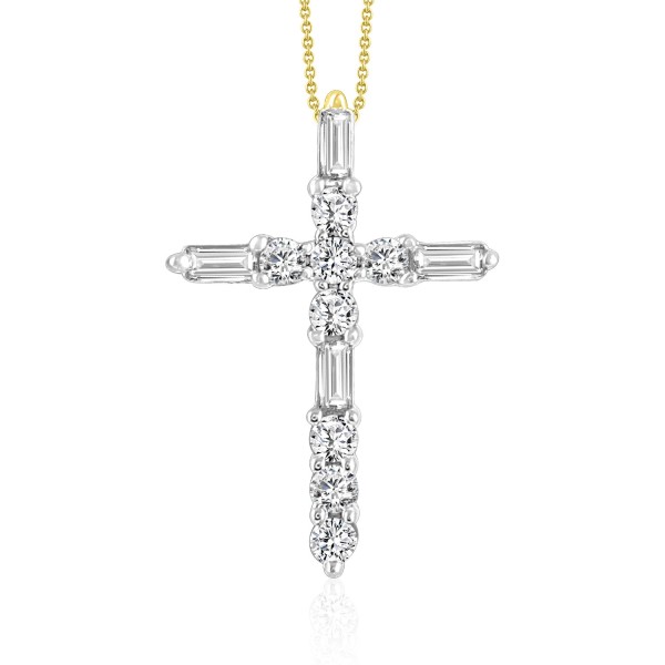 10K YELLOW GOLD 1/4CT ROUND/BAGUETTE DIAMOND LADIE...