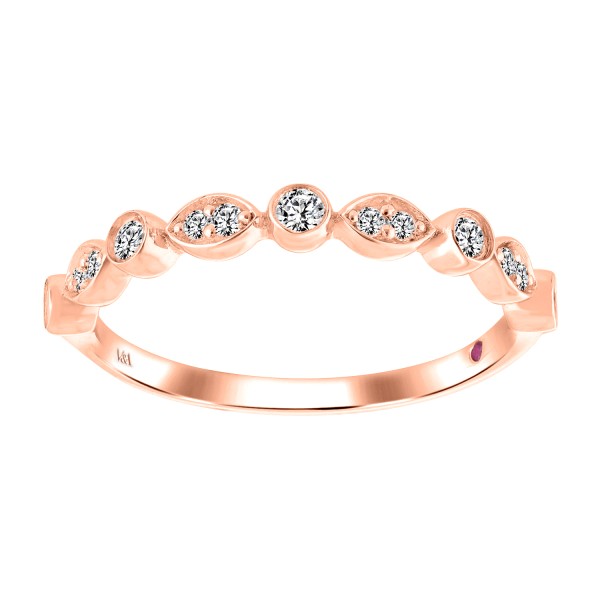 14K ROSE GOLD 1/4CT ROUND DIAMOND LADIES RING...