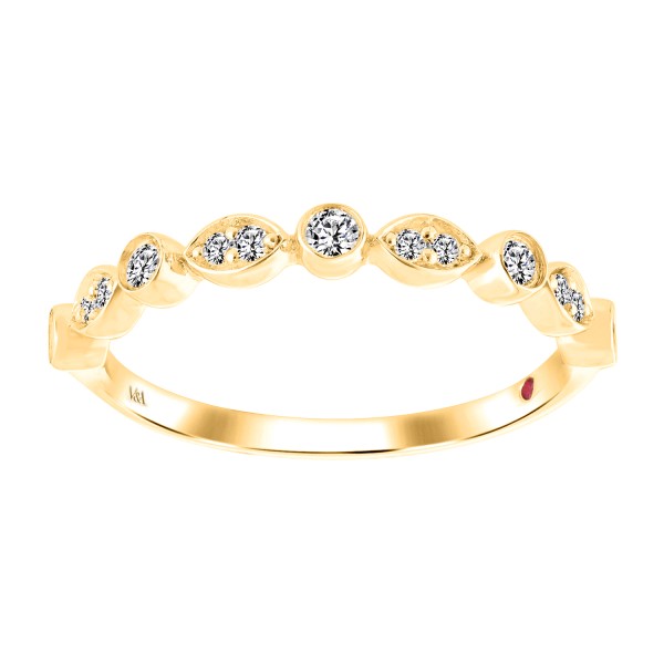 14K YELLOW GOLD 1/4CT ROUND DIAMOND LADIES RING...