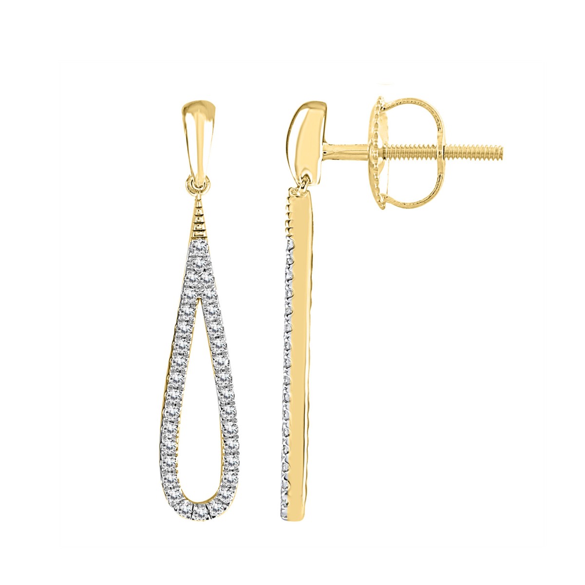 14K YELLOW GOLD 1/3CT ROUND DIAMOND LADIES EARRINGS 14K YELLOW GOLD 1/3CT ROUND DIAMOND LADIES EARRINGS