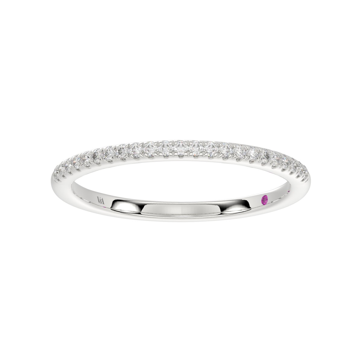 18K WHITE GOLD 1/6CT ROUND DIAMOND LADIES BAND ONLY 