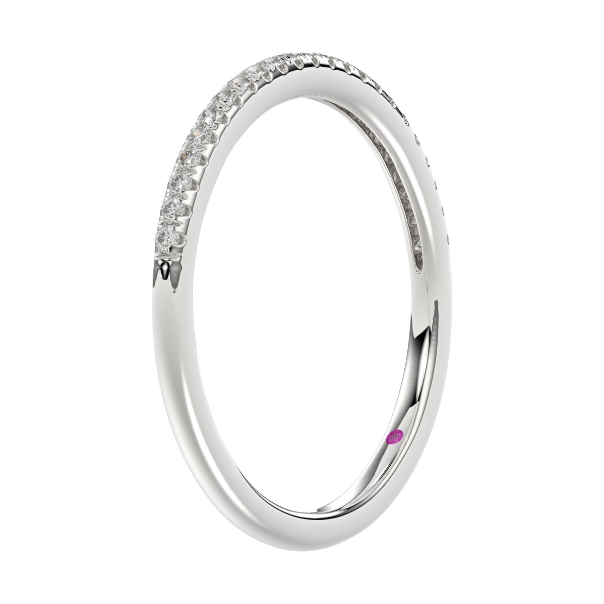 18K WHITE GOLD 1/6CT ROUND DIAMOND LADIES BAND ONLY 