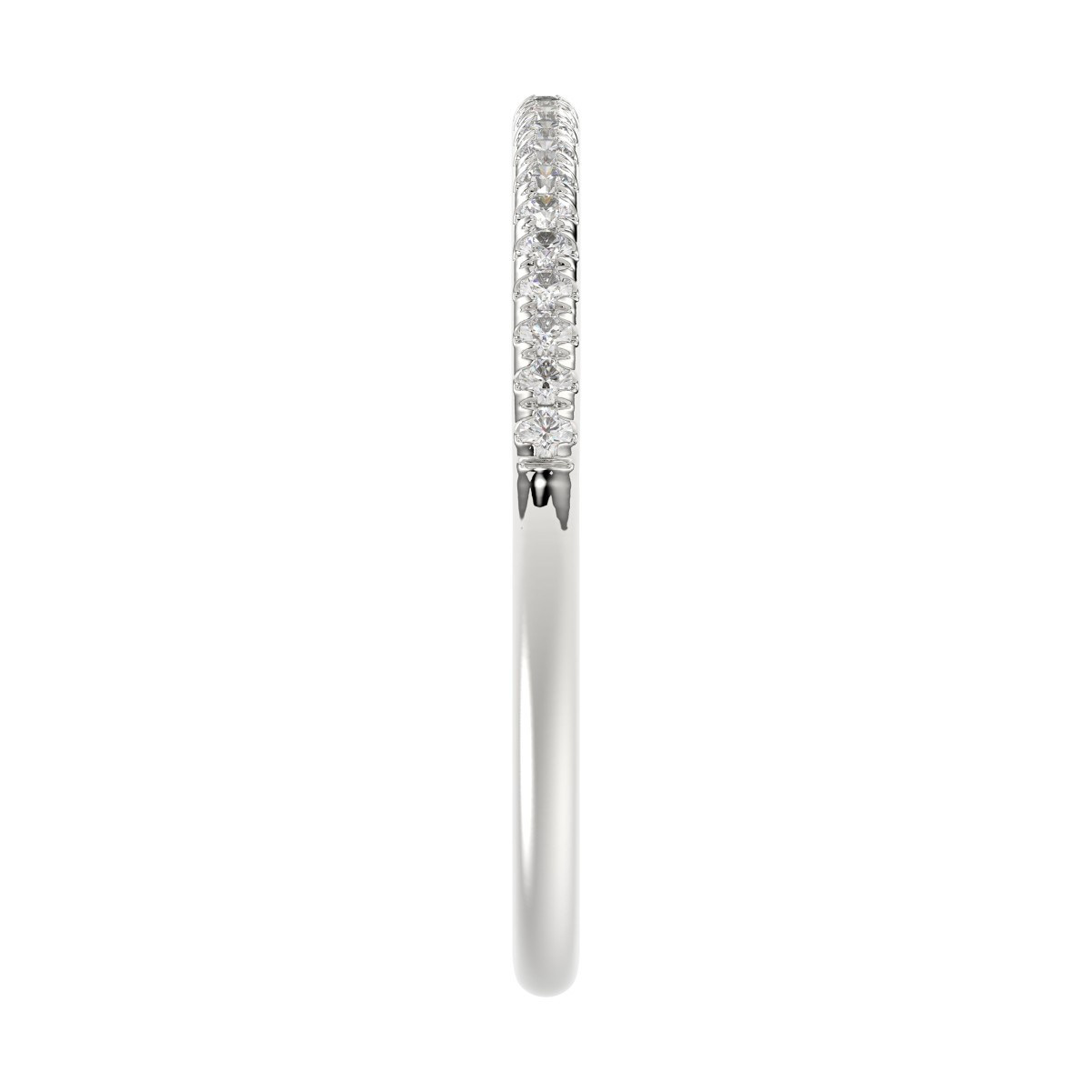 18K WHITE GOLD 1/6CT ROUND DIAMOND LADIES BAND ONLY 