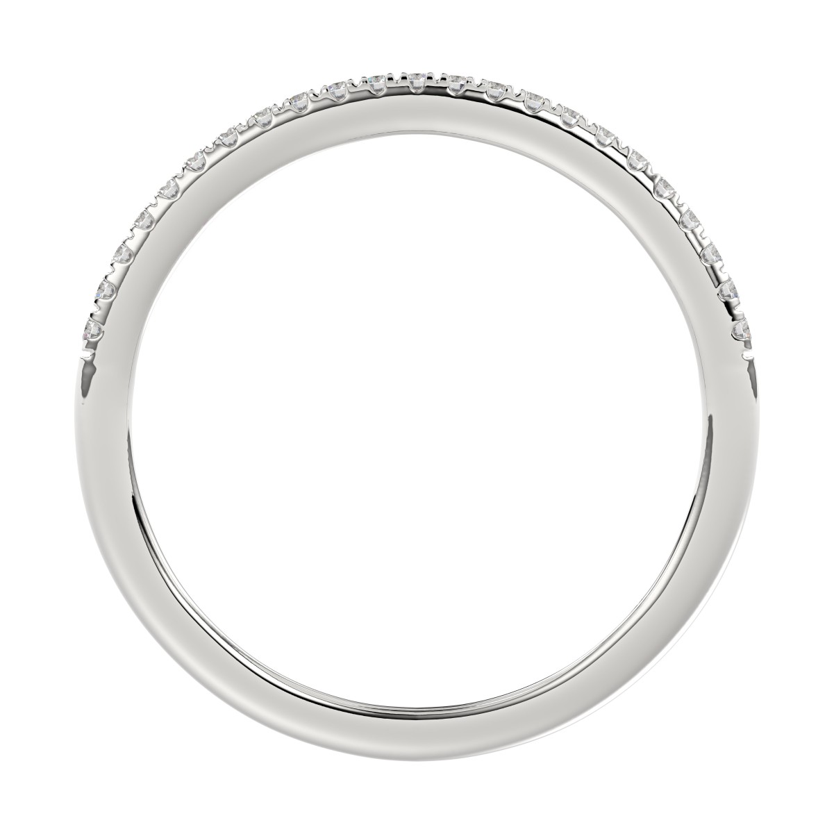 18K WHITE GOLD 1/6CT ROUND DIAMOND LADIES BAND ONLY 