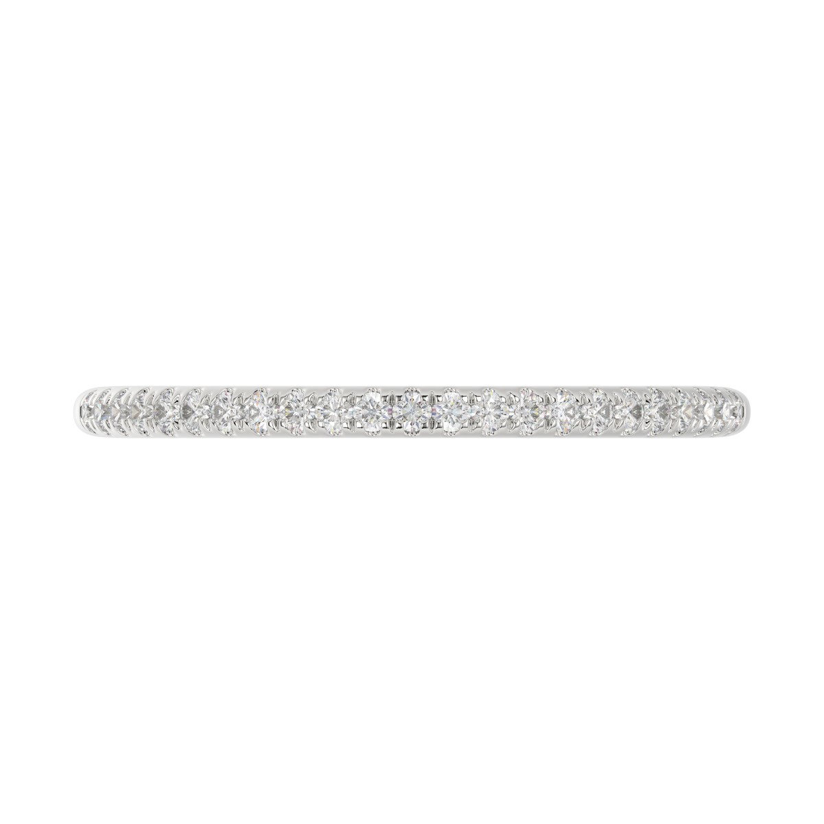 18K WHITE GOLD 1/6CT ROUND DIAMOND LADIES BAND ONLY 