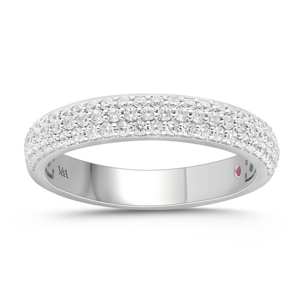 14K WHITE GOLD 1/2CT ROUND DIAMOND LADIES BAND ...