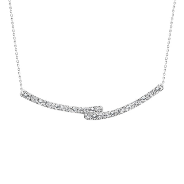 14K WHITE GOLD 1/5CT ROUND DIAMOND LADIES NECKLACE...