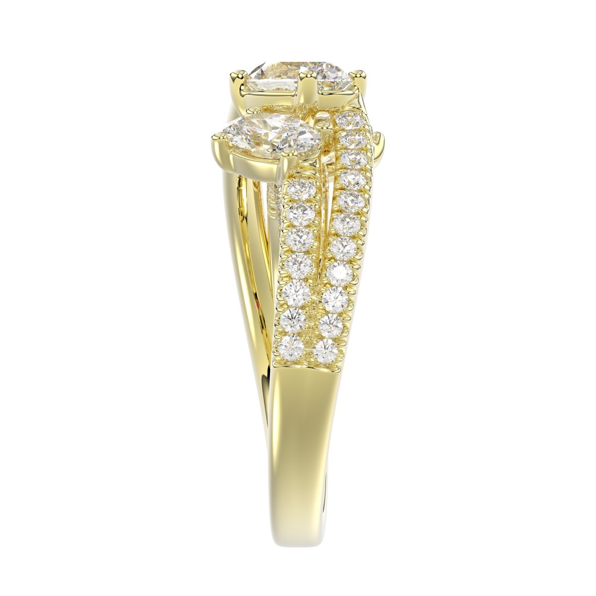 18K YELLOW GOLD 2CT ROUND/OVAL DIAMOND LADIES RING(CENTER STONE OVAL DIAMOND 3/4CT) 18K YELLOW GOLD 2CT ROUND/OVAL DIAMOND LADIES RING(CENTER STONE OVAL DIAMOND 3/4CT)