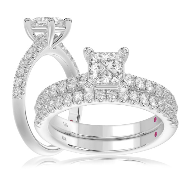 14K WHITE GOLD 1/2CT ROUND DIAMOND LADIES SEMI MOU...