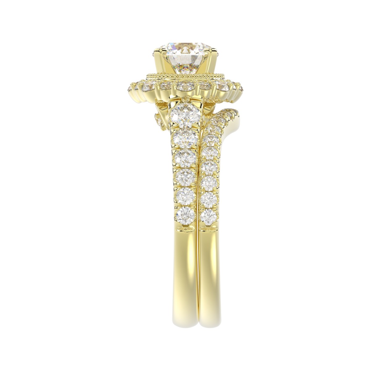 18K YELLOW GOLD 1CT ROUND DIAMOND LADIES SEMI MOUNT BRIDAL SET(CENTER STONE MOUNT ROUND DIAMOND 1CT) 18K YELLOW GOLD 1CT ROUND DIAMOND LADIES SEMI MOUNT BRIDAL SET(CENTER STONE MOUNT ROUND DIAMOND 1CT)