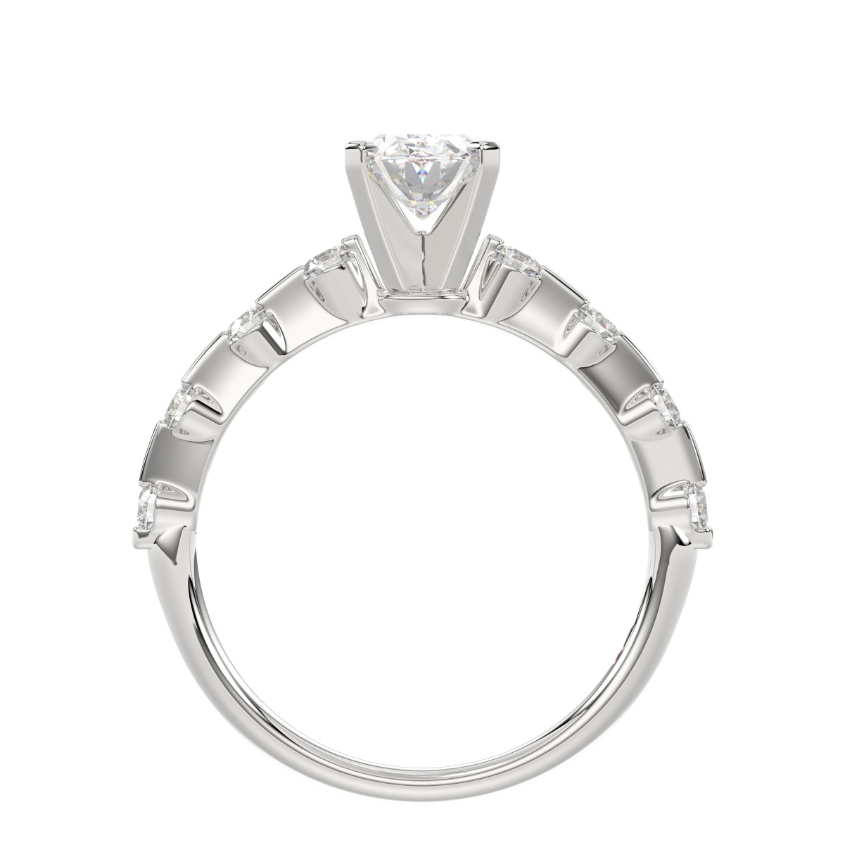 14K WHITE GOLD 1/4CT ROUND DIAMOND LADIES SEMI MOUNT RING (CENTER STONE OVAL DIAMOND 1CT) 14K WHITE GOLD 1/4CT ROUND DIAMOND LADIES SEMI MOUNT RING (CENTER STONE OVAL DIAMOND 1CT)