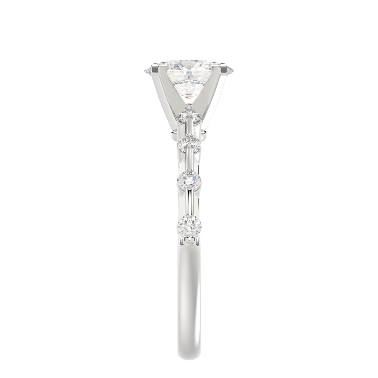 14K WHITE GOLD 1/4CT ROUND DIAMOND LADIES SEMI MOUNT RING (CENTER STONE OVAL DIAMOND 1CT) 14K WHITE GOLD 1/4CT ROUND DIAMOND LADIES SEMI MOUNT RING (CENTER STONE OVAL DIAMOND 1CT)