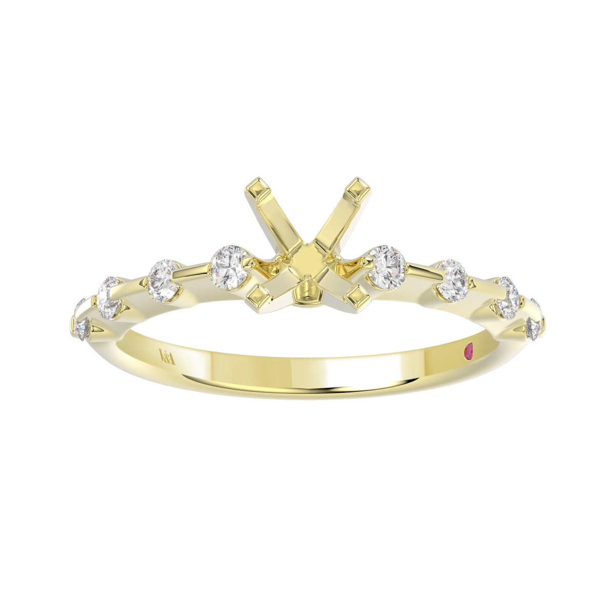 18K YELLOW GOLD 1/4CT ROUND DIAMOND LADIES SEMI MOUNT RING(CENTER STONE MOUNT OVAL DIAMOND 1CT) 18K YELLOW GOLD 1/4CT ROUND DIAMOND LADIES SEMI MOUNT RING(CENTER STONE MOUNT OVAL DIAMOND 1CT)