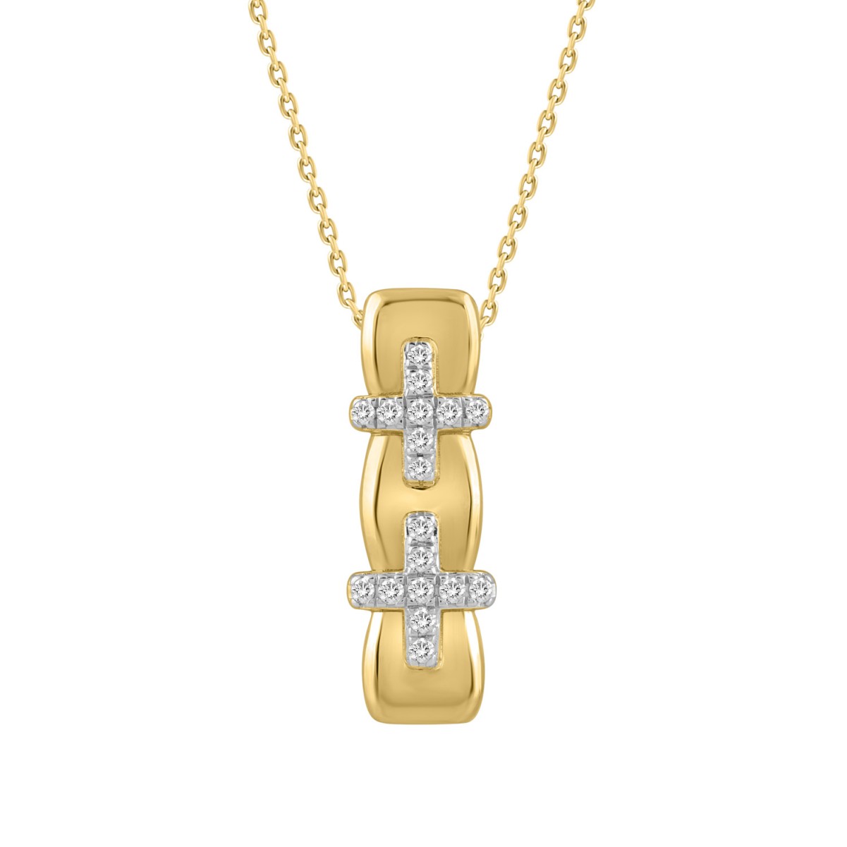 10K YELLOW GOLD 1/6CT ROUND DIAMOND LADIES PENDANT 