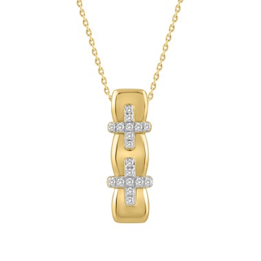 10K YELLOW GOLD 1/6CT ROUND DIAMOND LADIES PENDANT 