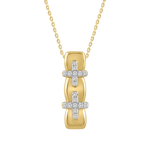 10K YELLOW GOLD 1/6CT ROUND DIAMOND LADIES PENDANT...