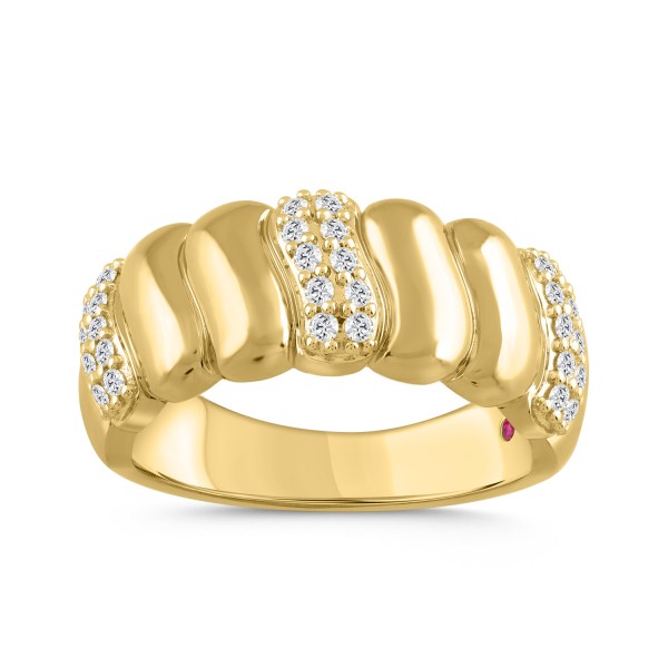 14K YELLOW GOLD 1/4CT ROUND DIAMOND LADIES BAND ...