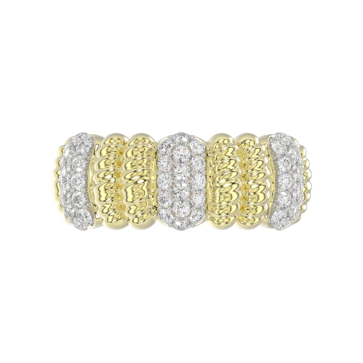 14K YELLOW GOLD 1/2CT ROUND DIAMOND LADIES BAND