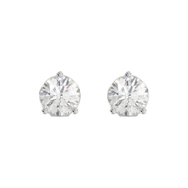 18K WHITE GOLD 1/2CT ROUND DIAMOND LADIES SOLITAIRE EARRINGS(MARTINI SETTING)