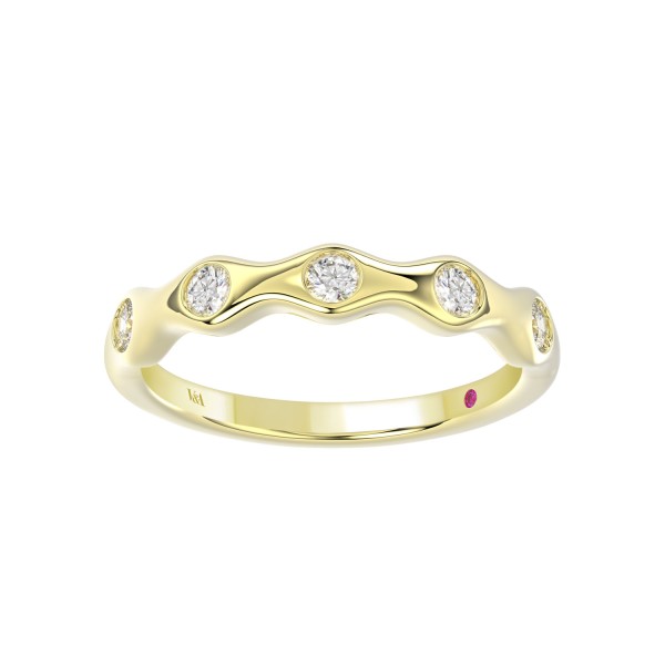 18K YELLOW GOLD 3/8CT ROUND DIAMOND LADIES BAND...