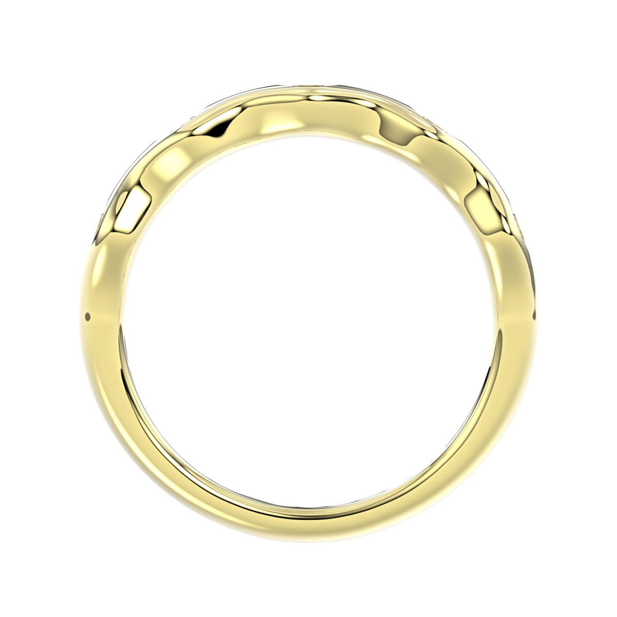 18K YELLOW GOLD 3/8CT ROUND DIAMOND LADIES BAND
