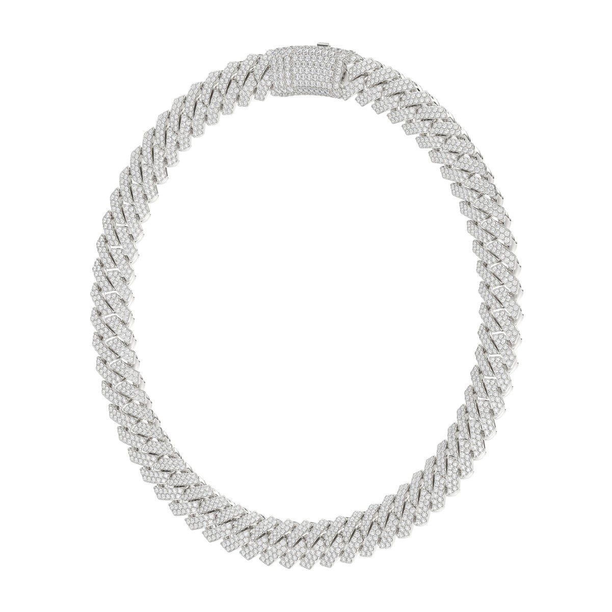 18K WHITE GOLD 15 1/2CT ROUND DIAMOND LADIES NECKLACE