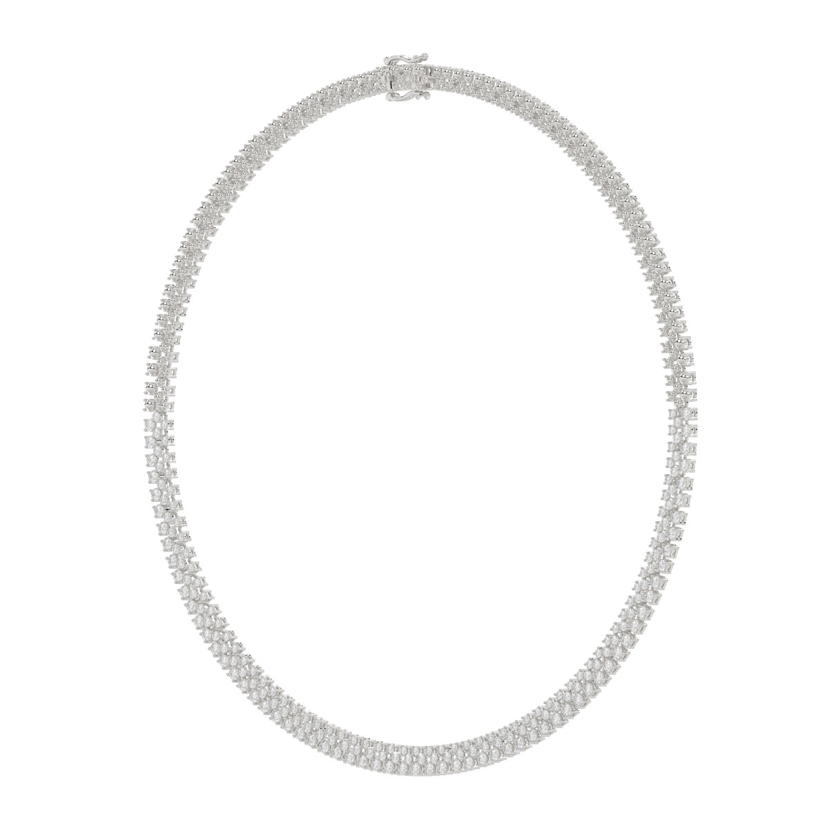 14K WHITE GOLD 7 1/2CT ROUND DIAMOND LADIES NECKLACE