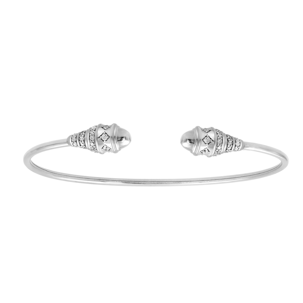 18K WHITE GOLD 1/3CT ROUND DIAMOND LADIES BANGLE