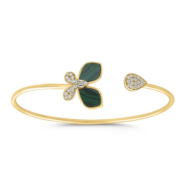 18K YELLOW GOLD 3/8CT ROUND/BAGUETTE DIAMOND LADIE...