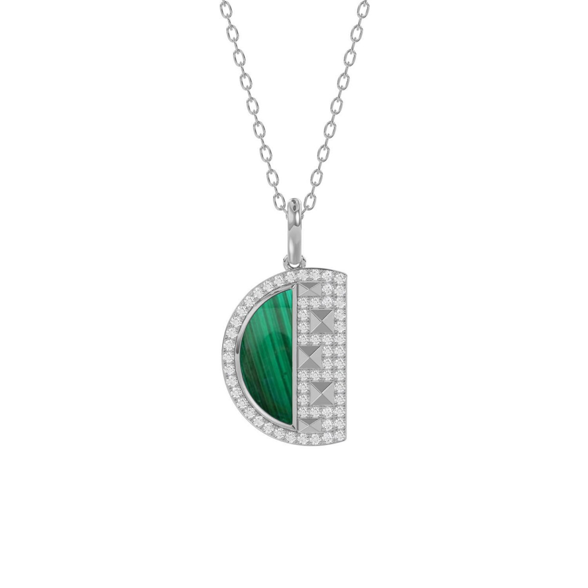 18K WHITE GOLD 3/8CT ROUND DIAMOND LADIES PENDANT