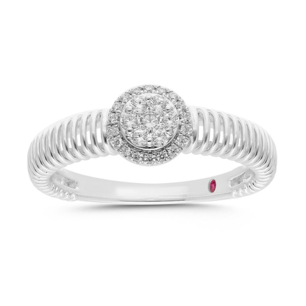 18K WHITE GOLD 1/5CT ROUND DIAMOND LADIES RING ...